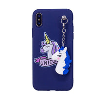 Cargar imagen en el visor de la galería, Funda para iPhone - Unicornio con llavero
